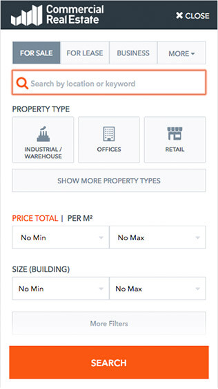 Commercial Real Estate mobile search
